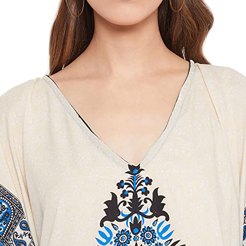 Image of Oussum Women Plus Size Kaftan Kimono Loose Maxi summer dresses for women Beach 3 /4 Sleeve Casual lounge dress Boho