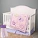 4 PCs Pink Embroidery Butterfly Nursery Crib Bedding Set 1 Quilt 1 Fitted Sheet 1 Skirt 1 Diaper Storage Bag Baby Girl Butterfly Cot Bedding Set