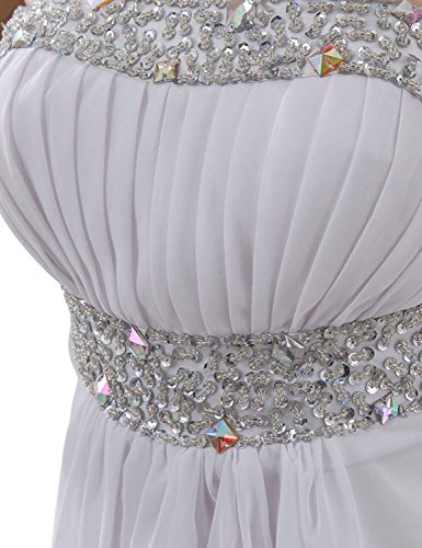 Sarahbridal Women's Strapless Chiffon Wedding Dress Beach A-Line Bridesmaid Gowns White Us6 #TOP3