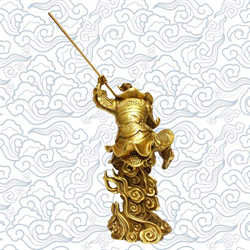 Addune Handsome Brass Monkey King Statue Sun Wukong Figurine Gold Decor Collectibles Smart Gift 7'' #TOP3