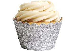 Dress My Cupcake Reusable Silver Glitter Cupcake Wrappers