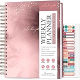 PLANBERRY Large Hourly Schedule Planner Premium – Undated Organizer for Productivity, Time Management & Budget, 8x10.4″ (Rose Gold)