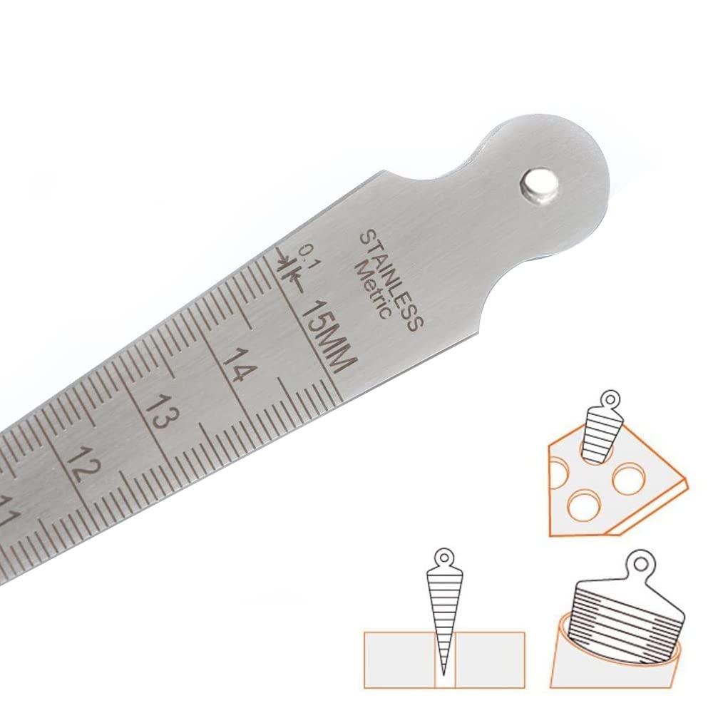 TopHomer Stainless Steel Welding Taper Gauge - Laser Engraved 1-150mm