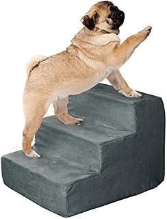 High Density Foam Pet Stairs 3 Steps with Machine Washable Zippered Removeable Micro-Fiber