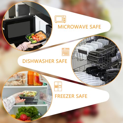 (28 oz,10 PCS) Meal Prep Containers Reusable, BPA Free Food Prep Containers with Lids for Freezer Storage- Microwavable, Freezable & Dishwashers Safe - Image 4