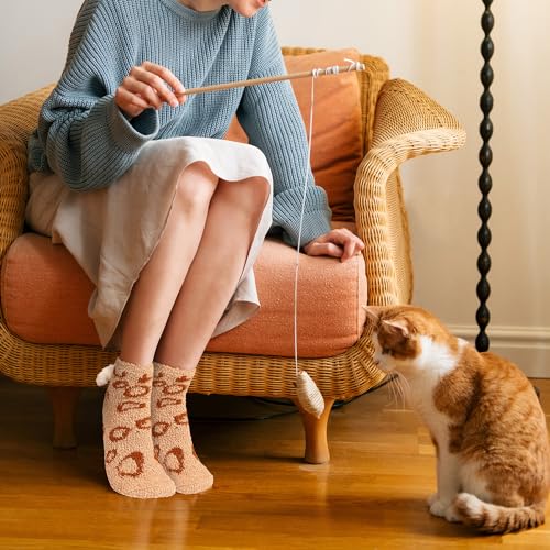 Image of Benefeet Sox Women Fuzzy Socks Funny Cat Gifts Cozy Soft Fluffy Winter Warm Sleeping Cute Animal Slipper Socks for Cat Lover