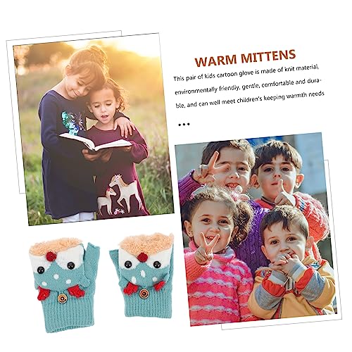 1pair Warm Plush Gloves for Boy Girl Cute Christmas Design Thick Thermal Lined Mittens for Cold Weather Activities for Boys and Girls3
