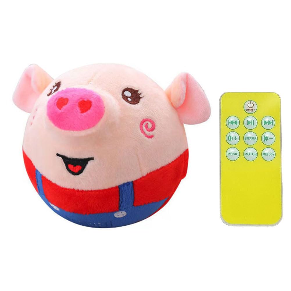 CRGANGZYDog Balls, Interactive Dog Toys, Durable Motion Activated Automatic Plush Rolling Ball Toys for Puppy/Small/Medium Dogs & Cats, USB Rechargeable