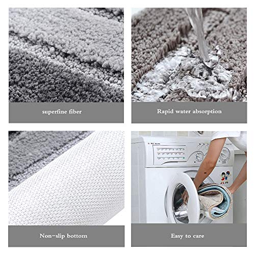 Tapis de bain rond et tapis de douche doux géométrique antistatique