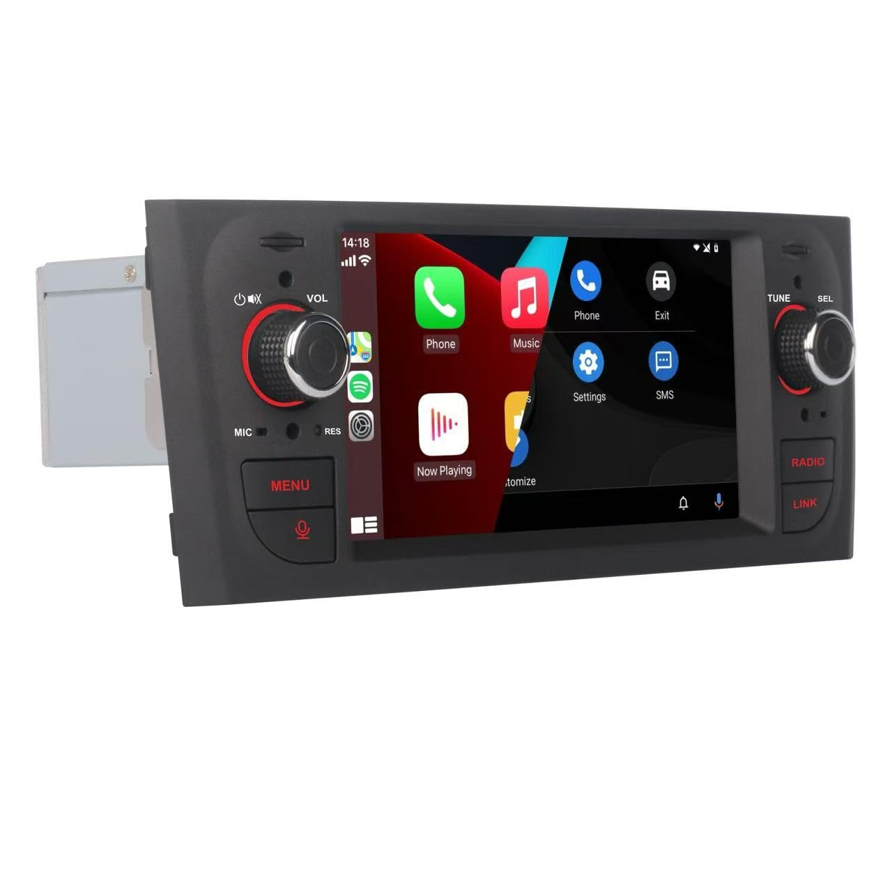 Autoradio per Fiat Grande Punto 2005-2009 con Wireless CarPlay Android Auto Stereo per Fiat Linea 2007-2011 Bluetooth/Mirror Link/FM/AM/USB