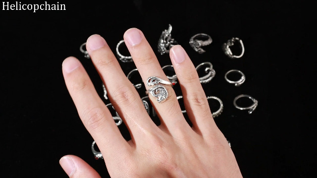 Helicopchain 20Pcs Vintage Punk Rings for Men Women Adjustable Open Gothic Knuckle Rings Set Y2K Rings Frog Snake Dragon… - Image 8