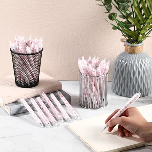 Image of Jetec 60 Pcs Back to School Pink Bow Ballpoint Pens Sets Coquette Bow School Supplies for Girls Coquette Aesthetic Retractable Pens Pink Preppy Girly Stuff Cute Supplies Goodie Bag Fillers for Student