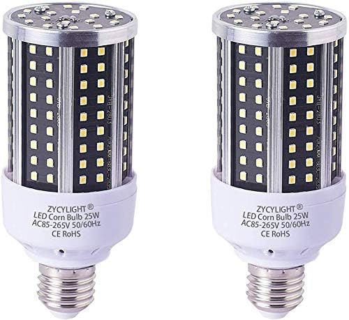 Amazon Ledコーンライト トウモロコシ型 25w Led電球 E26口金 6000lm 6000k 150 200w白熱電球相当 超高輝度 省エネ 長寿命 倉庫 納戸 駐車場 車庫 工場 屋内ガレージなどに対応 昼光色 25w 2個入 Yun Light ホーム キッチン 通販