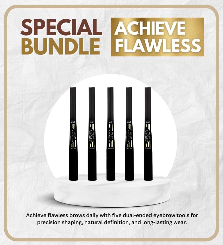 Eyebrow Pencils For Women– 5x Secret Of Pharaoh Dual Eyebrow Pencil and Mascara by EBIN NEW YORK Bundle – Angled Tip for Precision, Long-Lasting, Defines and Sets Brows – Gift Set (5 Items) image 2
