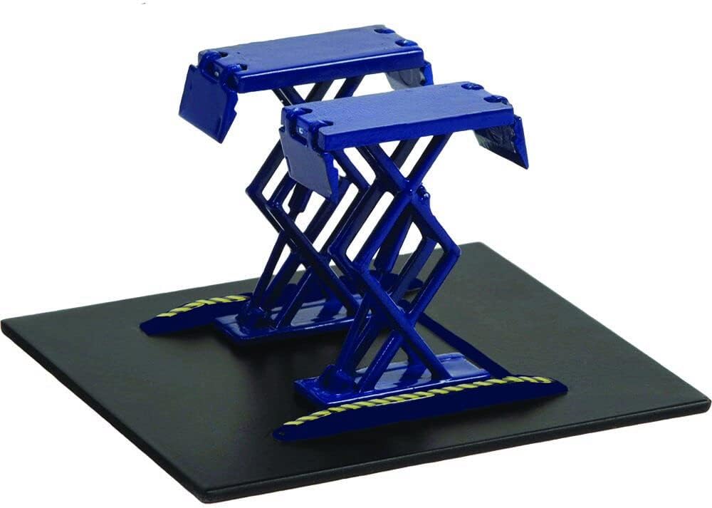 Greenlight 16160-A Auto Body Shop - Automotive Double Scissor Lifts Series 1 - Blue 1/64 Scale