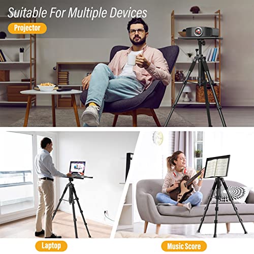 Wphold Projector Stand,2023 The Latest Projector Stand Tripod Adjustable from 17.6\" to 51.4\", Sturdy Laptop Tripod Stand, Projector Tripod Stand for Presentations, Home Cinema, Studio and Stage Use - Thumbnail 2