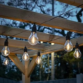 Festoon Party Lights - Battery Powered Indoor/Outdoor LED Filament Effect Bulb - Timer - 4.5m Lit Length - Decorative Lighting (Warm White)
