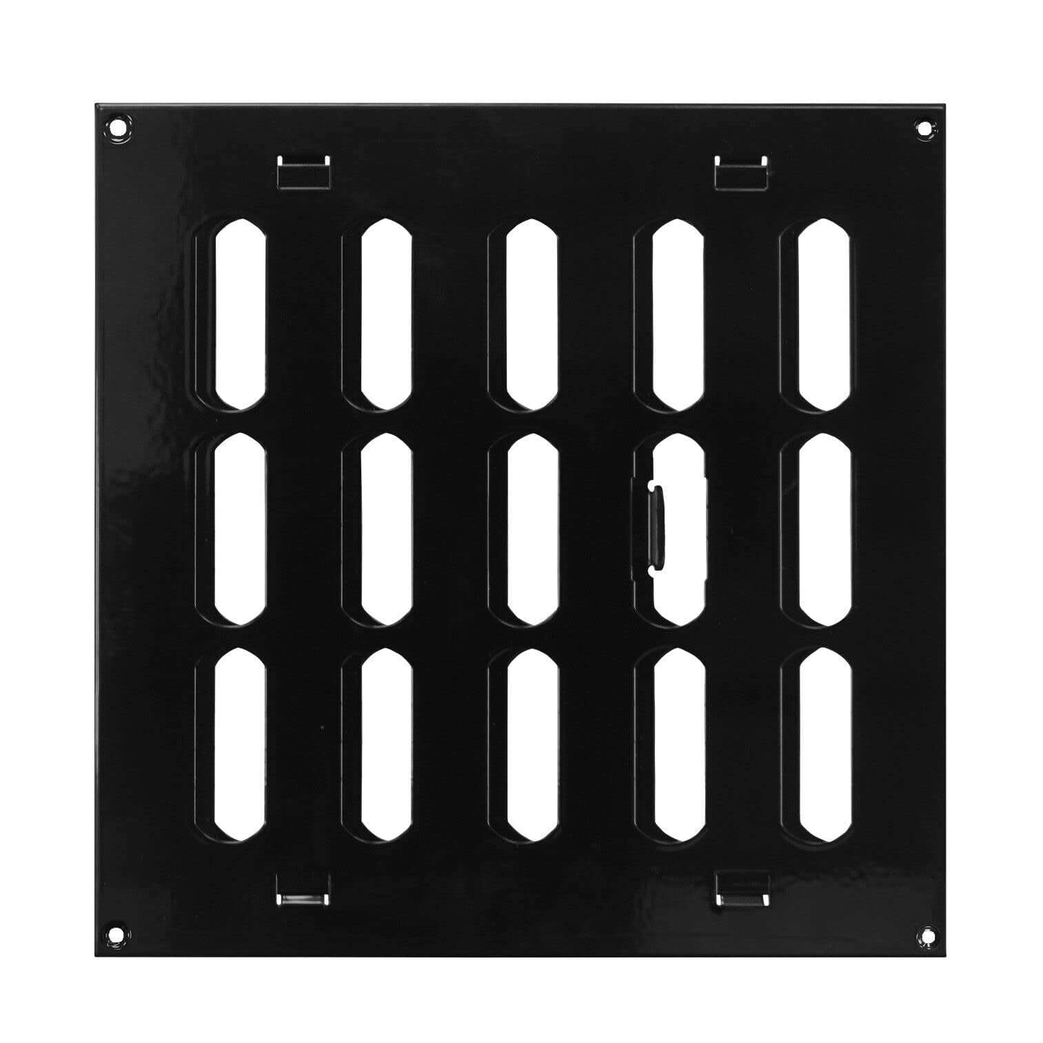 Prostko Ltd Black Metal Air Vent Grille / 200Mm X 200Mm / With Adjustable Shutter/Modern Rectangular Flat Louvre Duct Cover