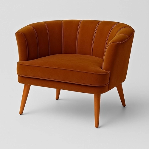 Poltrona Cadeira Decorativa para Sala de Espera Recepção Resistente Ergônomica MOBLAN decor (Terracota)