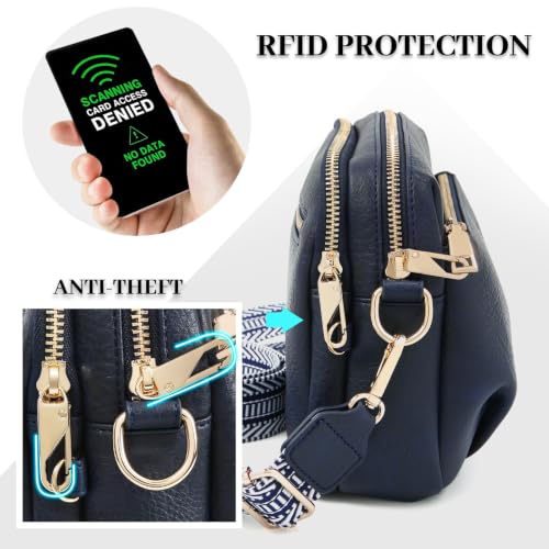 Image of Crossbody Bag for Women Vegan Leather Handbag Purse Anti Theft RFID