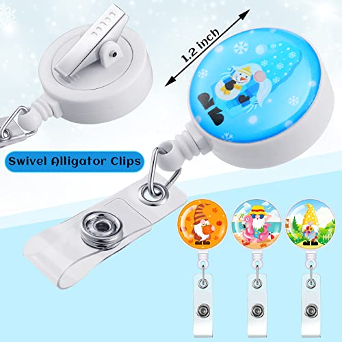 12 Pcs Holiday Gnome Badge Reels Retractable Holder Seasonal Gnome Badge Reel Clip For St Patrick's Day Easter Summer For Nurse Teacher Student Id Badges Name Cards Lanyards (Plastic) #TOP1