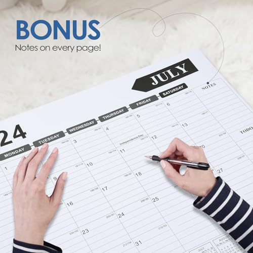 Calendar 2024-2025, Desk Calendar Large 22x17, From July 2024 to December 2025 with To Do & Notes, 18 Months Desktop Calendar with Notes for Home, Office and School