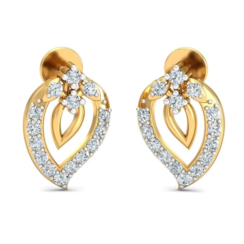 Elegant Drop Earrings 18k Gold with Shimmering LabGrown Diamonds-image-17