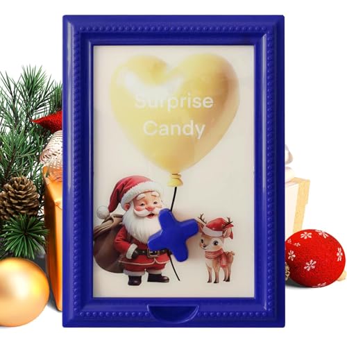 Fruusv Dispensador de caramelos – Máquina de chicles de Navidad – Dispensador de caramelos de reno, marco de fotos | para mesa de cumpleaños, sala de estar, interior, cocina, oficina, chimenea