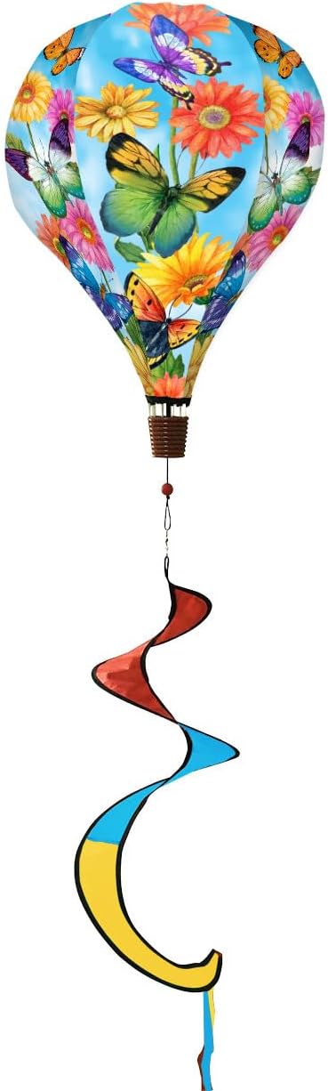 Fluttering Butterflies Spring Hot Air Balloon Wind Twister 54" x 12" Briarwood Lane