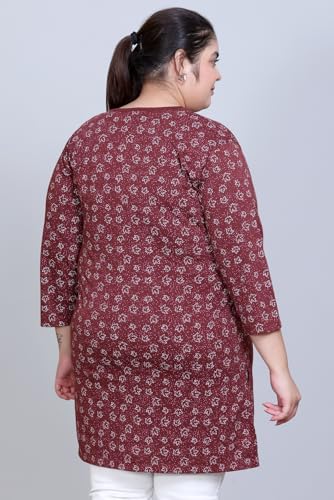 Image of RYSH Women's Plus Size Printed Longline Tops | Printed longline tops in multiple colours and plus sizes