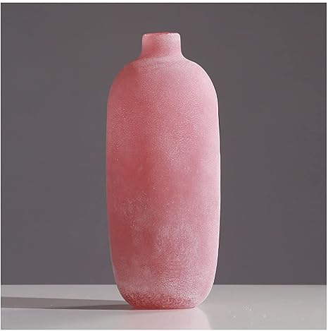 花瓶 花瓶小口径ピンクの曇りガラス花瓶の手作りの職人技の家族の装飾の結婚式の宴会とオフィスの装飾の花瓶に適しています 花器 Size B 花器 インテリアボウル オンライン通販