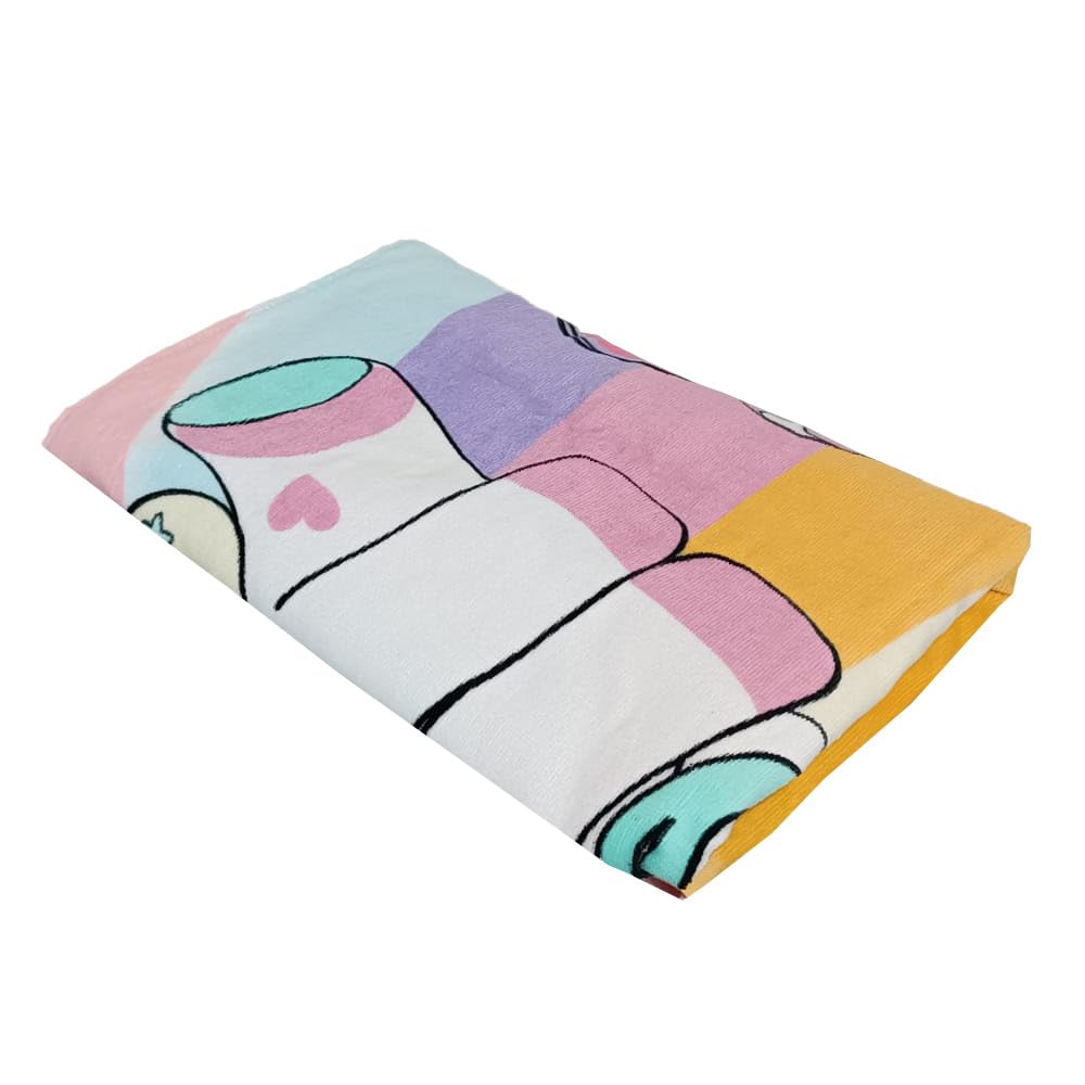 Serviette De Plage Licorne 70x140cm - Serviette Fille 100% Coton Doux Et Léger