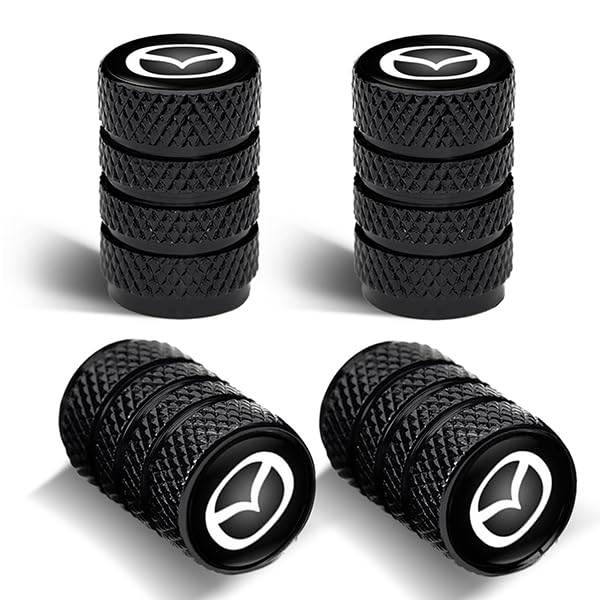 4721B - Tire Air Valve May Leak - 2021 Mazda CX-30 & Mazda3 2 4Pcs Automobile Tire Valve Stem Covers, Corrosion-Resistant Tire Valve Stem Cover Suitable for Mazda CX-3 CX-5 RX-7/RX-8 MX-5 Series Stem Cap Universal Car Valve Cover Black