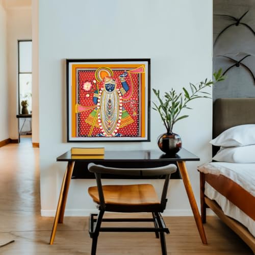 Image of Whattacraft! DIY Acrylic Paint by Number Kit for Adults Kids Beginner Number Painting Kit DIY Canvas Painting by Number Wall Decoration DIY Painting Kit for Adults | Krishna Color By Numbers (WAC-38)