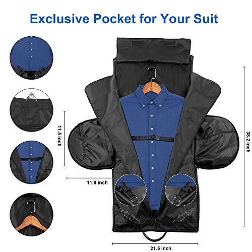 Convertible Travel Garment Bag,Carry on Garment Duffel Bag for Men Women - 2 in 1 Hanging Suitcase Suit Business Travel Bag