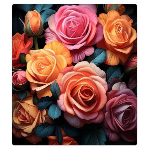 Cubierta magnética para lavavajillas Mexpekil con elegante panel frontal de rosas impresas 6