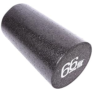 66fit EPP Foam Roller – Black – 15cm x 30cm for Muscle Massage and Tension Relief