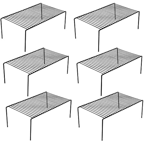 GEDLIRE Cabinet Storage Shelf Rack Set of 6, Medium (13 x 9.4 inch) Rustproof Metal Wire Kitchen Cabinet Organizer and Storage, Cupboard Spice Shelf Rack for Plate, Dish, Counter & Pantry Organization Cover