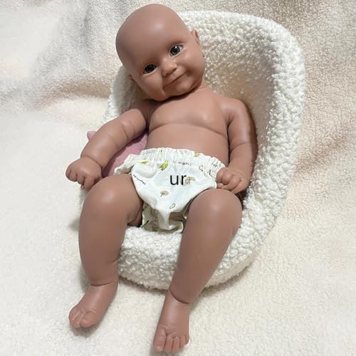 50 cm lebensechte Reborn-Babypuppe Mädchen aus Silikon mit offenem Mund – realistische Neugeborenenpuppe mit offenen Augen