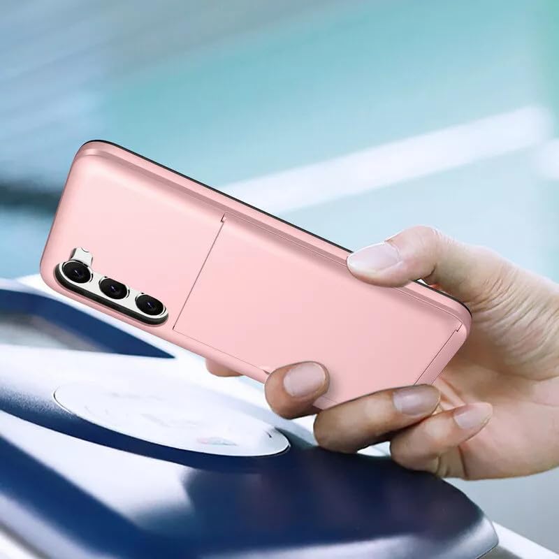 Coque Samsung S25 rigide verte anti-rayure qui remplace votre portefeuille encombrant