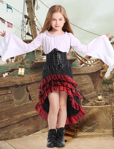 Disfraz pirata niña 12-14 años blanco miniatura 4