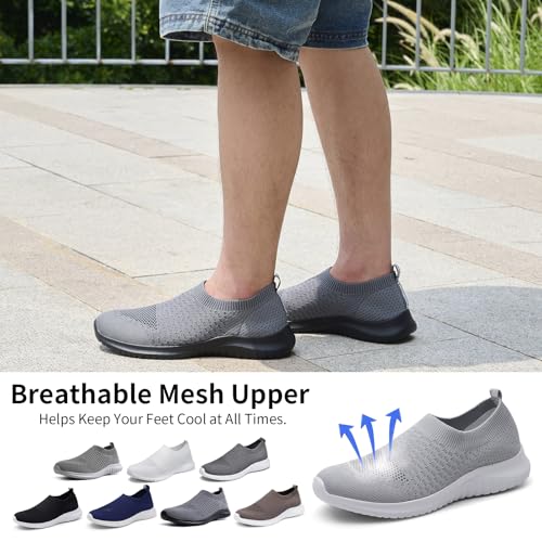 Image of TIOSEBON Men's Slip On Walking Shoes Arch Support Knit Mesh Lightweight Casual Comfortable Gym Workout Running Tennis Travel Standing Sneakers