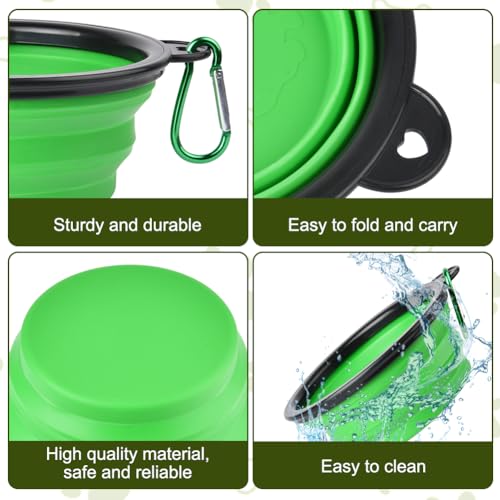 Adiwo Hundenäpfe, 2 Stück,Faltbare Hundenäpfe mit Flaschenträger mit Karabiner, Faltbar Reisenapf Napf für Hunde und Katzen, für Haustiere Gassi gehen Wandern