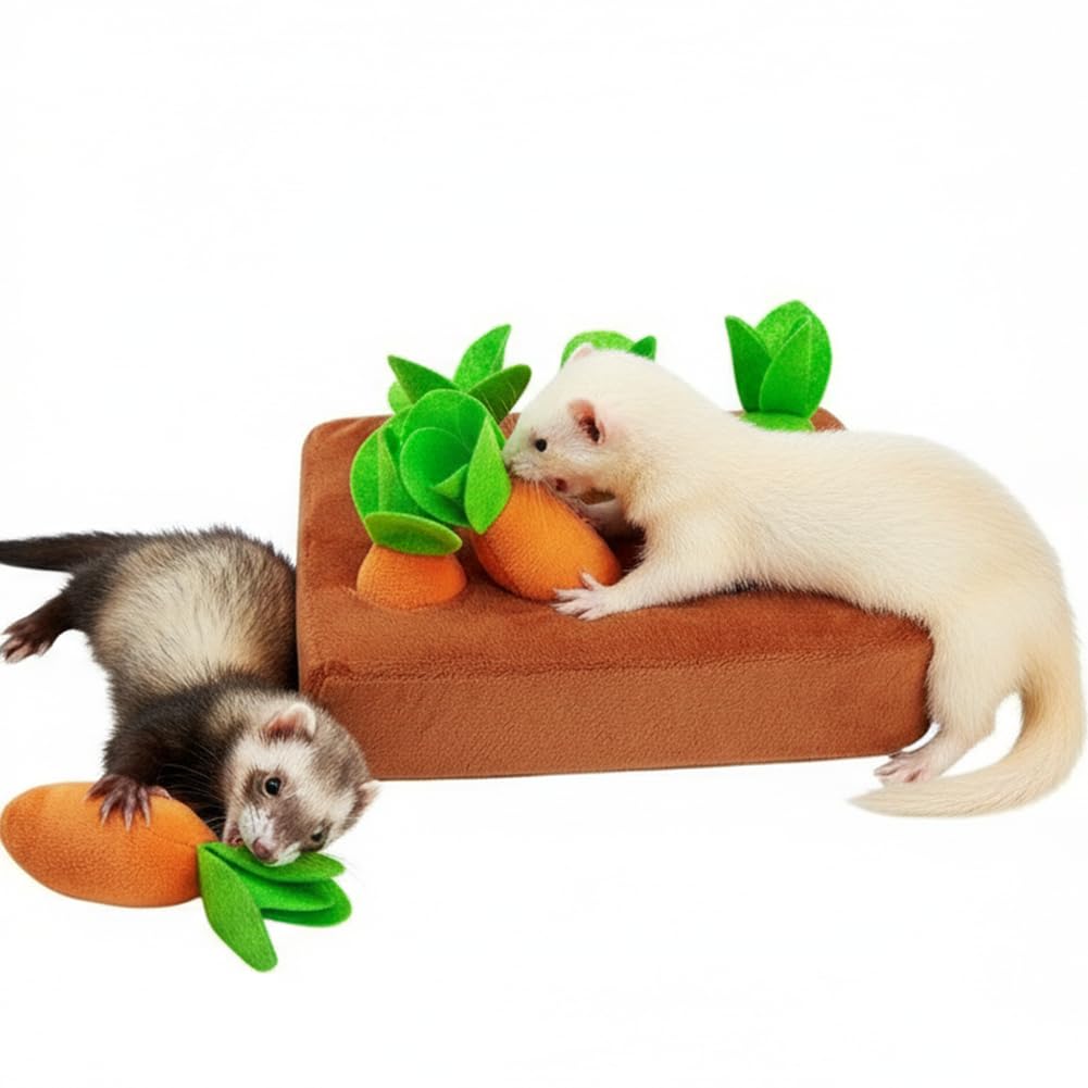 Frettchen-Spielzeug für Futtersuche, Karotte, Schnüffelmatte, interaktives Haustier-Leckerli-Anreicherungsspielzeug für kleine Tiere, Kaninchen, Kaninchen, Chinchilla, Meerschweinchen, Hamster (6