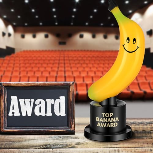 Tondiamo 6 Pcs Top Banana Award Funny Trophy, Yellow Plastic Black Stand - image 7