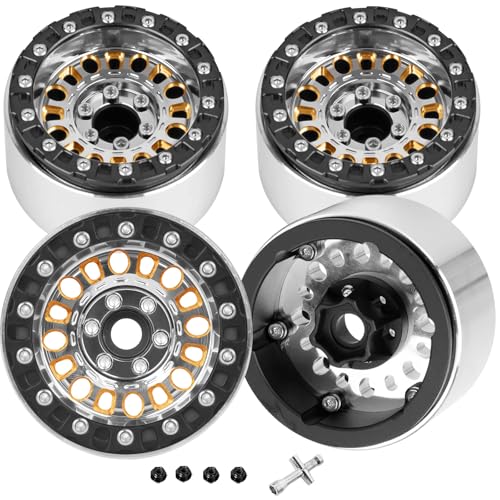 Roues beadlock 1/10 en laiton et aluminium premium pour crawler RC SCX10 et TRX4