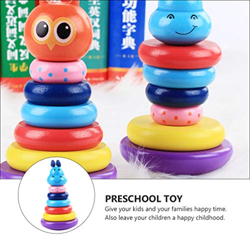 Toyvian Blocos de Equilíbrio de Torre de Empilhamento de Madeira Brinquedos para Empilhamento de Bri