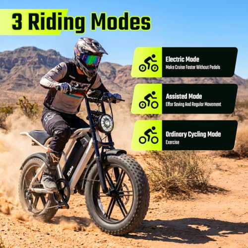 Image of TS TST GRP LLC Electric Bike for Adults with 48V 15Ah Removable Battery | 1500W Peak Motor Ebike, 20 inch x 4.0 inch Fat Tire E Bike, Dual Suspension & Disc Brakes, LCD & APP Control, for Commuting Off-Road
