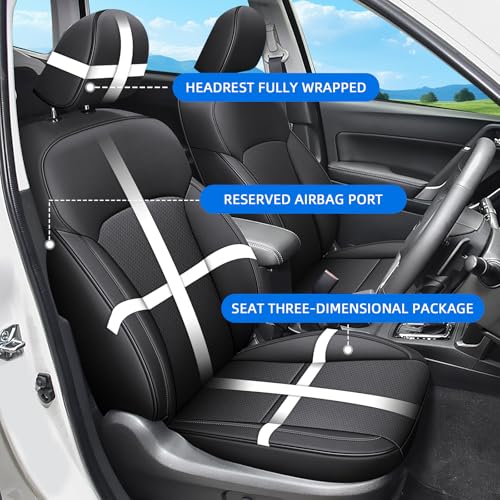 Image of IKABEVEM Custom Fit Seat Covers for Subaru Forester 2014-2018 Full Set