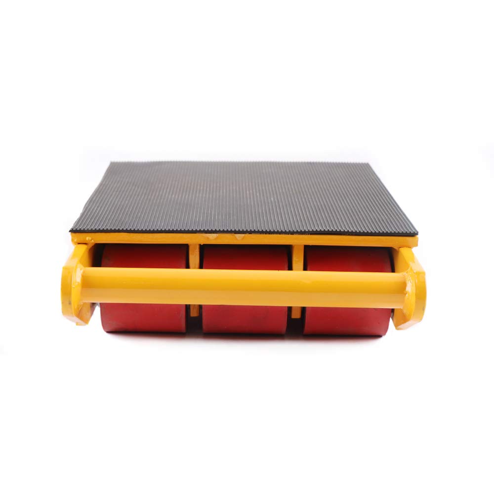 Machinery Mover, Rouleau blindé 15T Heavy Duty Machine à skate scooter meubles appareil chariot de transport avec bouchon rotatif à 360° pour applications industrielles et commerciales Jaune